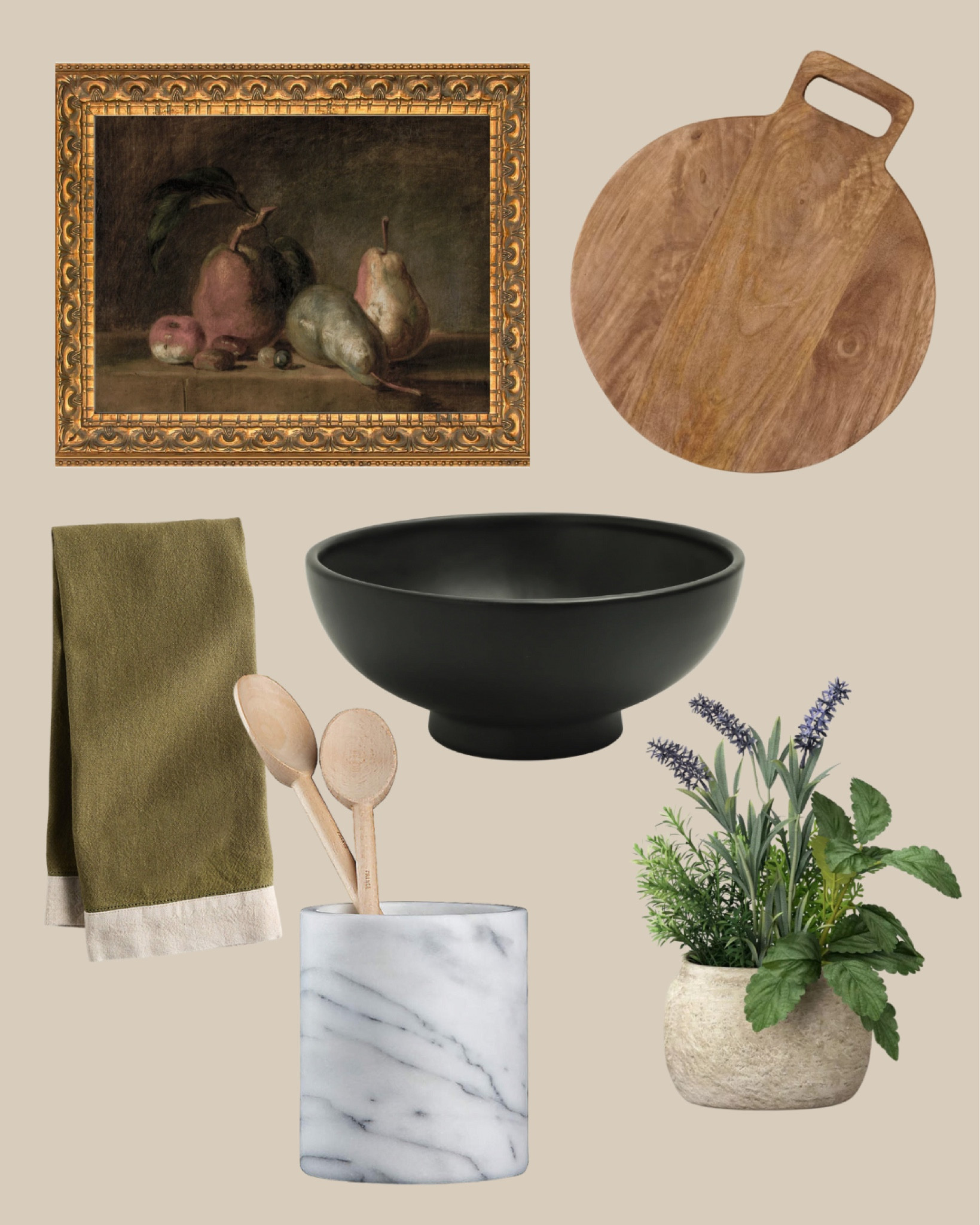 How to style your kitchen for $150 🫶🏻 this week in CLJ Summer School we’re talking about styling a kitchen. Find styling bundles at different price points today at ChrisLovesJulia.com!

Gold picture frame, pears art print, bread board, decorative bowl, kitchen towel, marble crock, faux herb garden

#LTKFindsUnder50 #LTKStyleTip #LTKHome