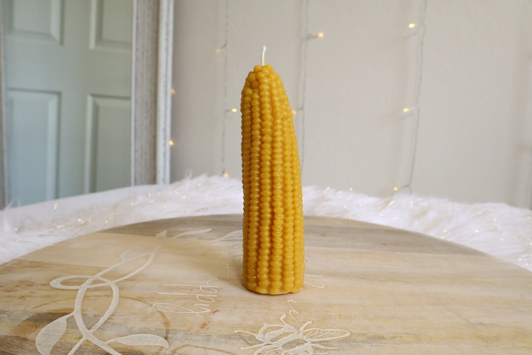 Corn Cob Pillar Candle 100% Pure Beeswax Handcrafted - Etsy | Etsy (US)