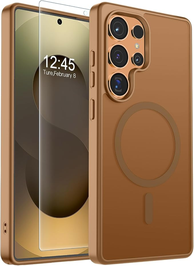 SUPFINE Magnetic for Samsung Galaxy S25 Ultra Case with Screen Protector, (Built-in Magnets) (Mil... | Amazon (US)