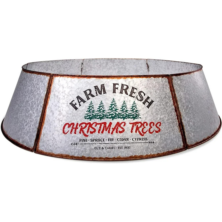 Galvanized Tree Collar - Large To Small Christmas Tree. Adjustable Metal Skirt, Christmas | Walmart (US)