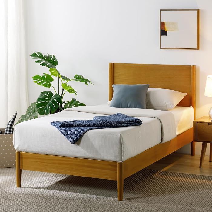 Zinus Allen Mid Century Wood Platform Bed Frame, Twin | Amazon (US)