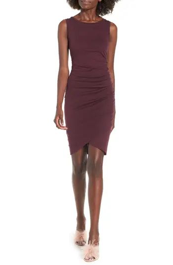 Women's Leith Ruched Body-Con Tank Dress, Size X-Small - Burgundy | Nordstrom