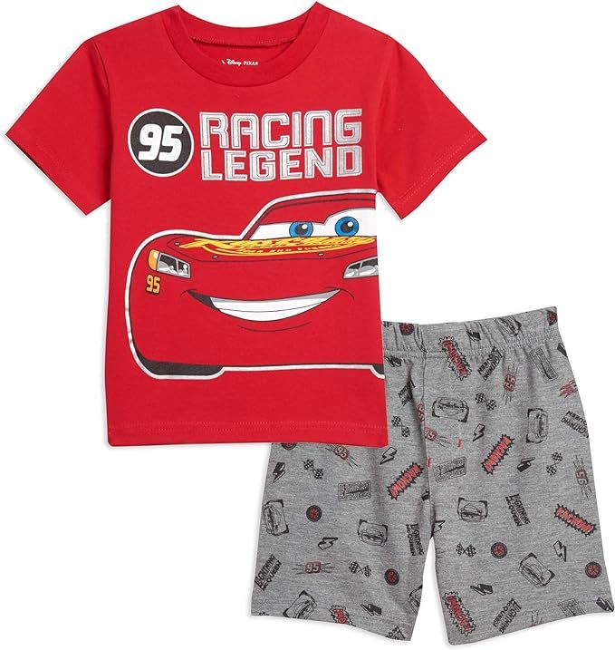 Disney Cars Lightning McQueen T-Shirt & Shorts Set Red/Gray | Amazon (US)