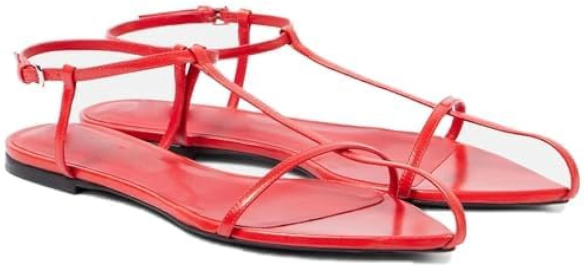 Flat Sandals for Women Adjustable Ankle Strap Slide Sandals Pointed Open Toe Flats Dressy Summer ... | Amazon (US)