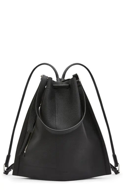 AllSaints Alpha Leather Backpack in Black at Nordstrom | Nordstrom