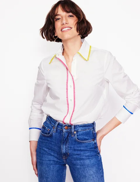 Sienna Embroidered Shirt - French Knot | Boden US | Boden (US)