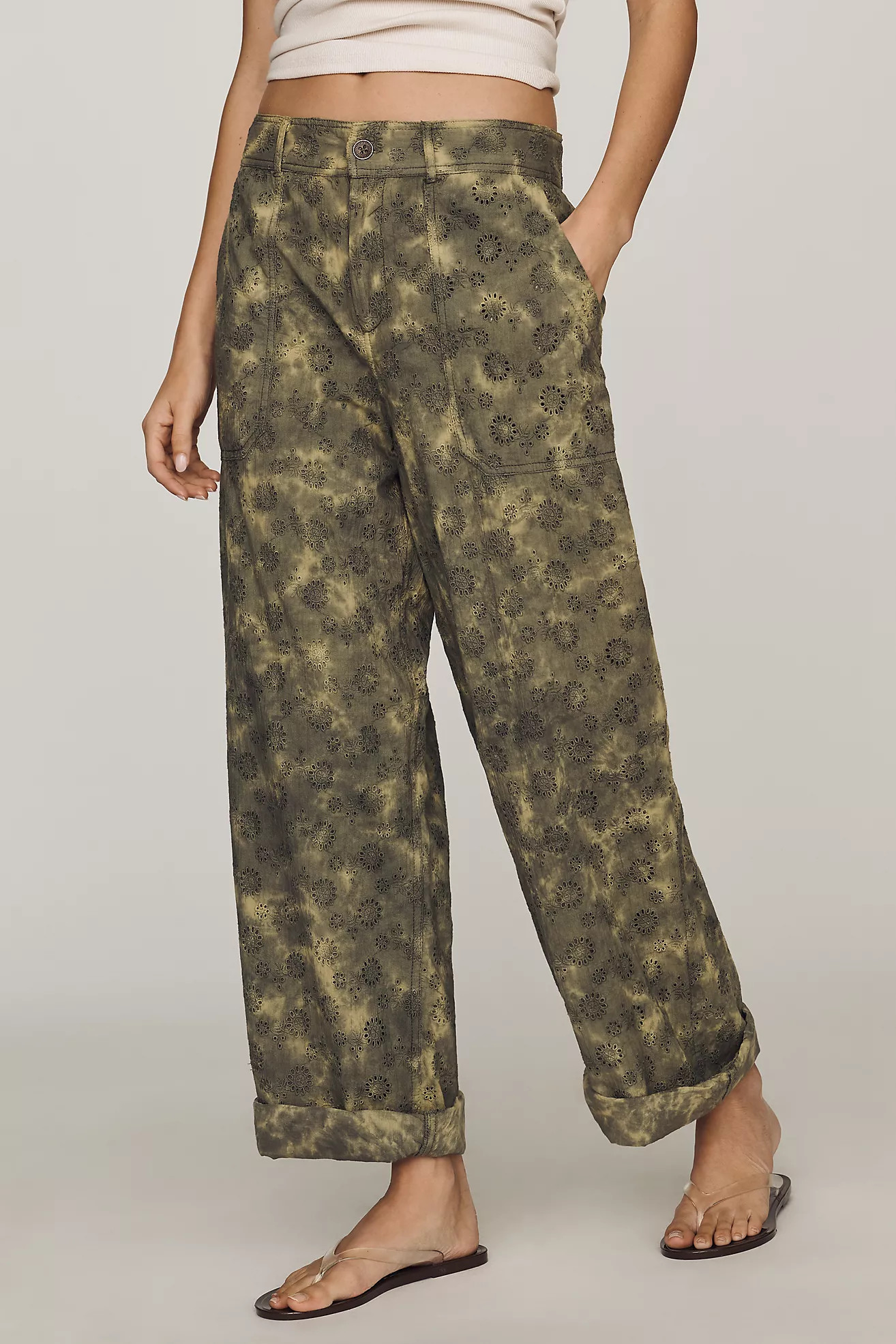 By Anthropologie Cotton Eyelet High Rise Harem Pants | Anthropologie (US)