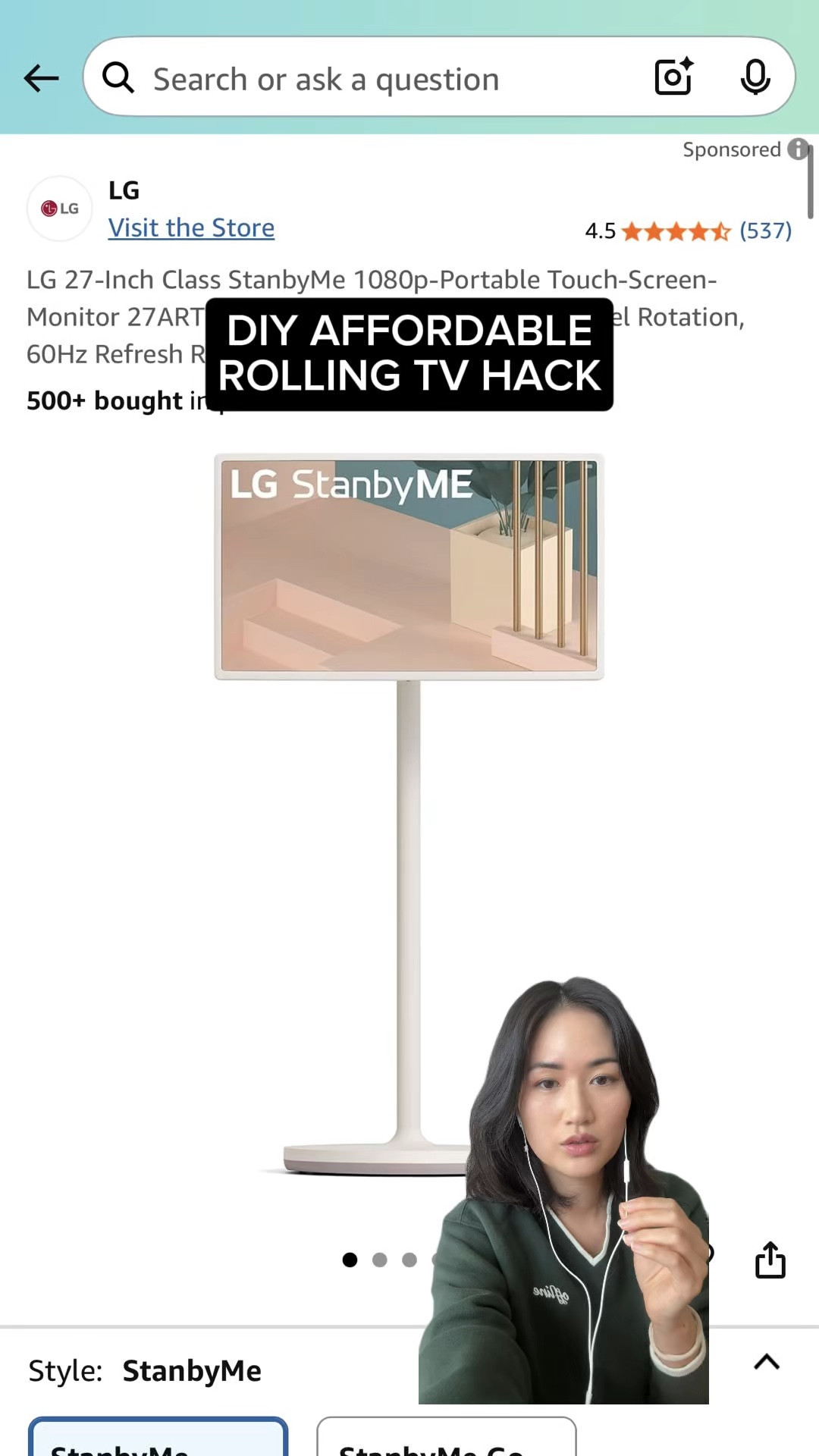 DIY affordable rolling tv alternative to the LG StanbyMe

WHAT YOU NEED
- Rolling TV stand
- Smart TV
- Extension cord or power bank if you want to make it cordless

Amazon finds, Amazon home finds, diy home, rolling tv

#LTKHome #LTKGiftGuide