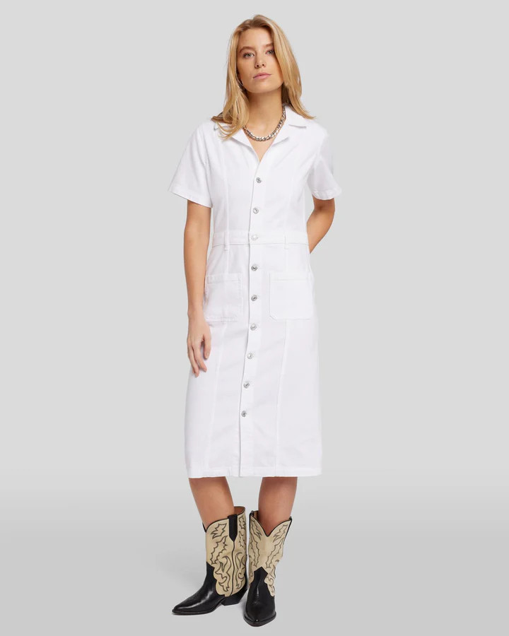 Luxe Vintage Patch Pocket Dress in Love Again | 7 For All Mankind | 7 For All Mankind
