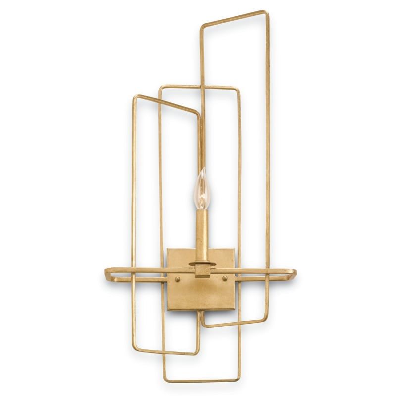 Currey and Company 5163 Metro 1 Light Candle Style Wall Sconce Gold Leaf Indoor Lighting Wall Sconce | Build.com, Inc.