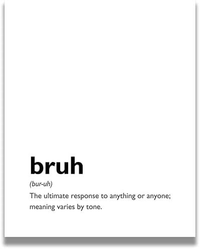 Bruh Definition Wall Art - Funny Gift for Boys, Teens, Men - Modern Typography Wall Decor - Cubic... | Amazon (US)