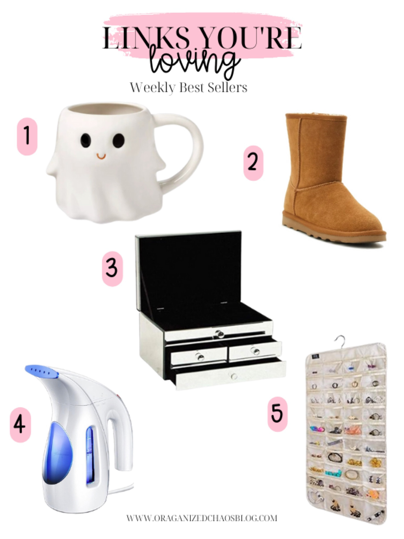 Weekly top sellers

Ghost mug
Walmart boots
Glass mirrored jewelry box
Steamer
Jewelry organizer

#LTKshoecrush #LTKSeasonal #LTKHalloween