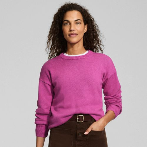 Women's Drifter Crew Neck Sweater - Lands' End - Red - M | Lands' End (US)