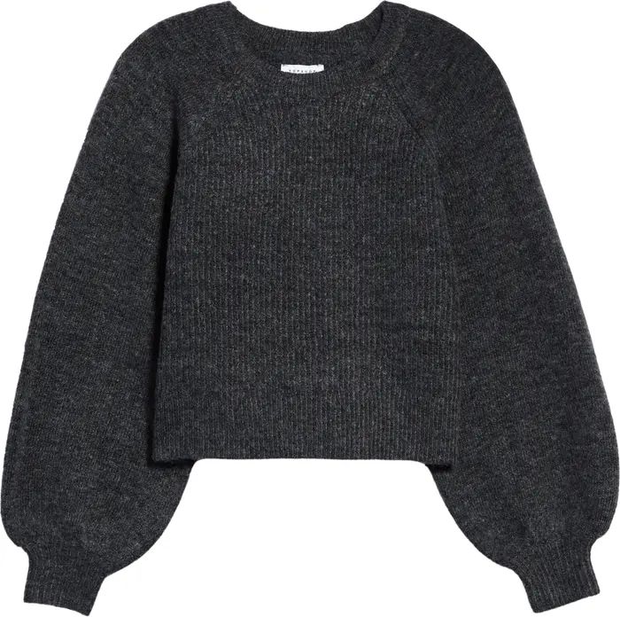 Topshop Blouson Sleeve Crop Sweater | Nordstrom | Nordstrom