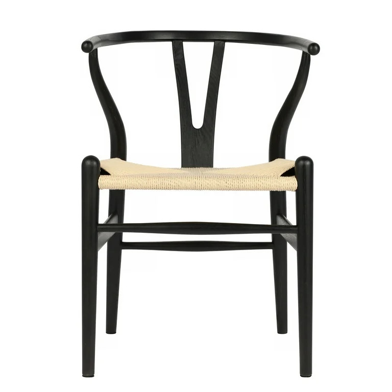 Tomile Mid-Century solid wood dining chair wishbone chair,black | Walmart (US)