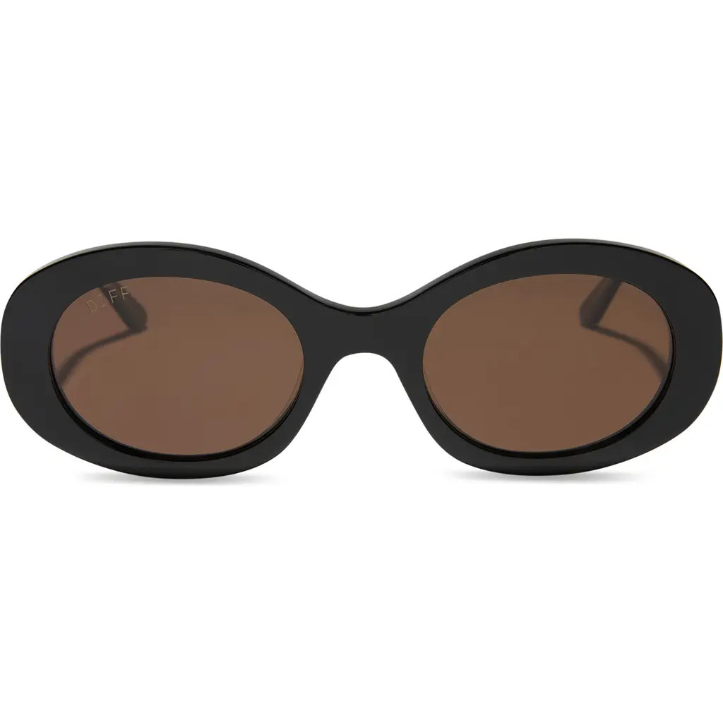DIFF Lainey 52mm Polarized Oval Sunglasses in Black /Brown at Nordstrom Rack | Nordstrom Rack