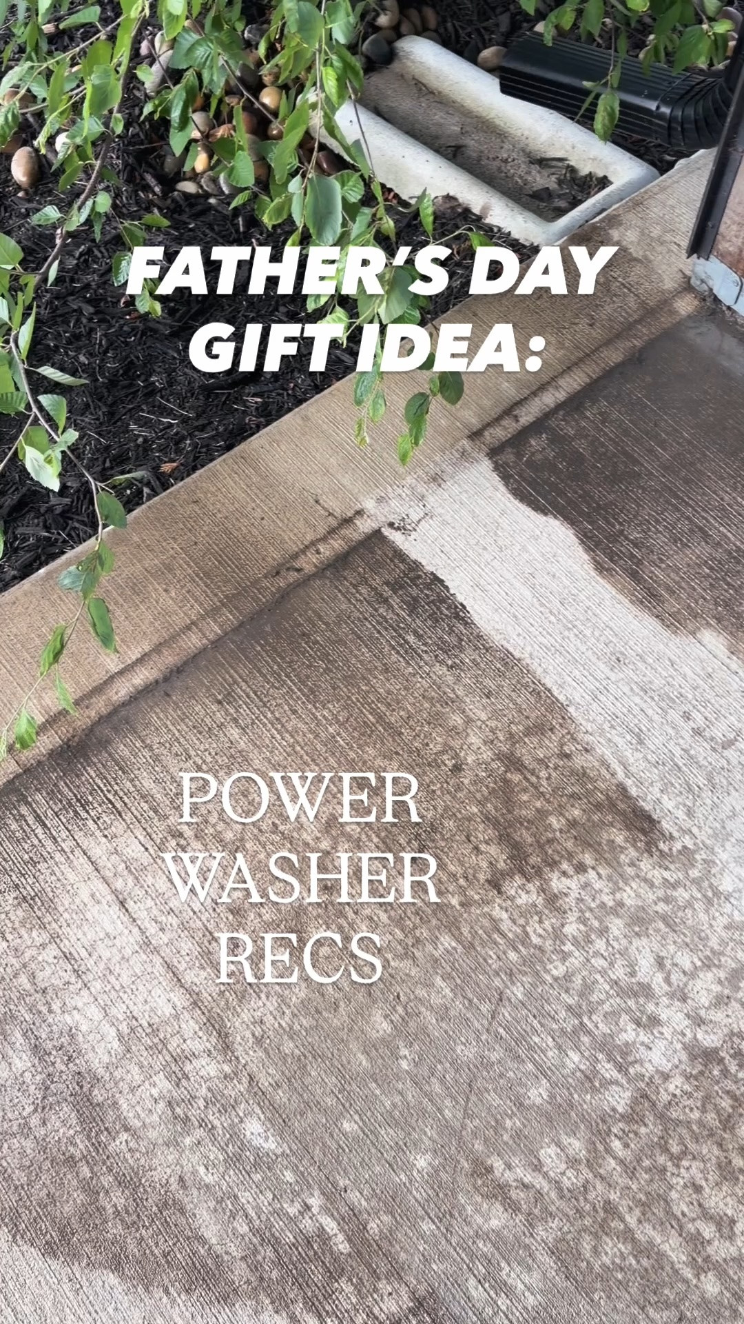 We are big Ryobi fans over here — these are 2 power washers my husband has had and recommends 

HE DID SAY that he preferred the large one and it was more powerful BUT it was too large to store so he traded it in for the smaller one. If you have the funds & the space, go for the big one. Otherwise this smaller one still does the trick! As shown in video 

Father’s Day gift ideas / patio / outdoor home items