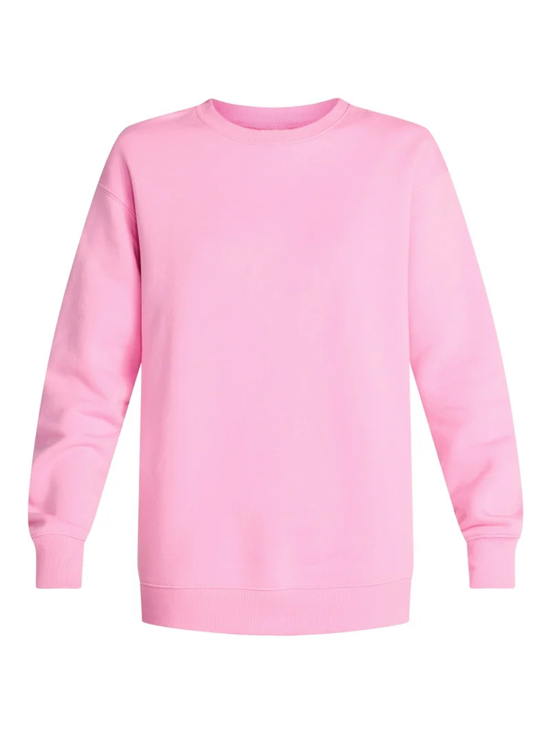 No Boundaries Soft Fleece Oversized Sweatshirt with Long Sleeves, Women’s XXS-XXL | Walmart (US)
