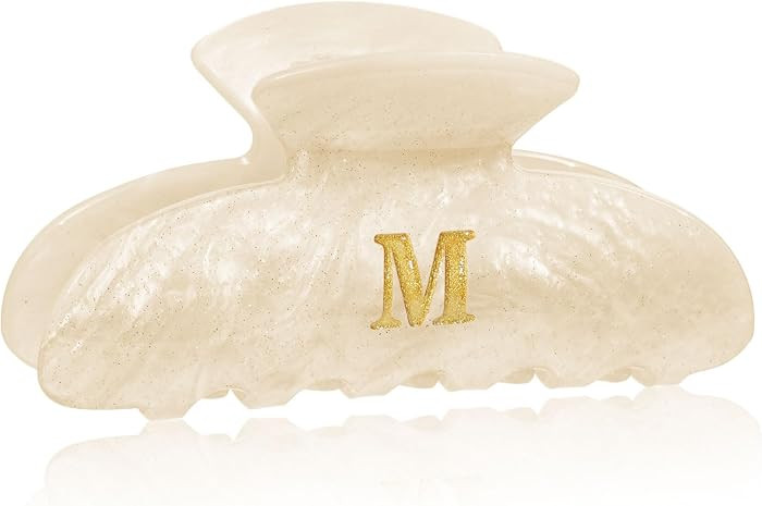 Initial Hair Clips White Initial Claw Clips Letter Hair Clip | Amazon (US)