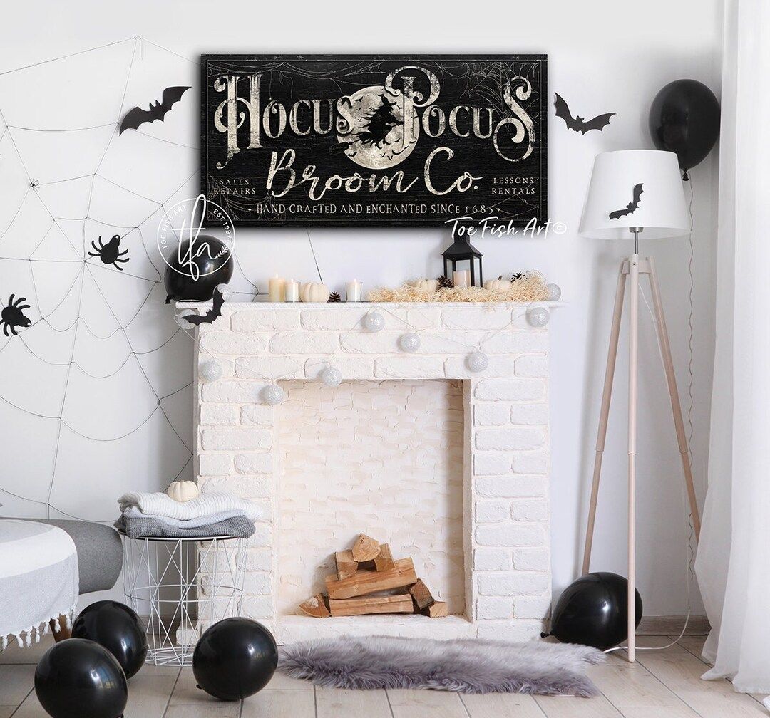 Hocus Pocus Sign Halloween Home Decor Spooky Witch Flying - Etsy | Etsy (US)