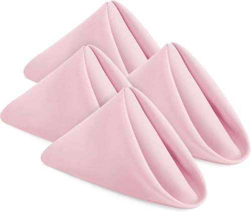 Utopia Home [24 Pack, Pink] Cloth Napkins 17x17 Inches, 100% Polyester Hemmed Edges, Washable and Reusable Ideal for Parties, Weddings and Dinners | Amazon (US)