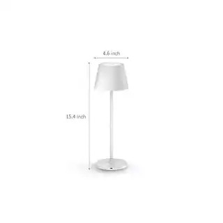 2-Pack 4.6 in. White Cordless Portable LED Table Lamp with Dimming Touch Control | The Home Depot