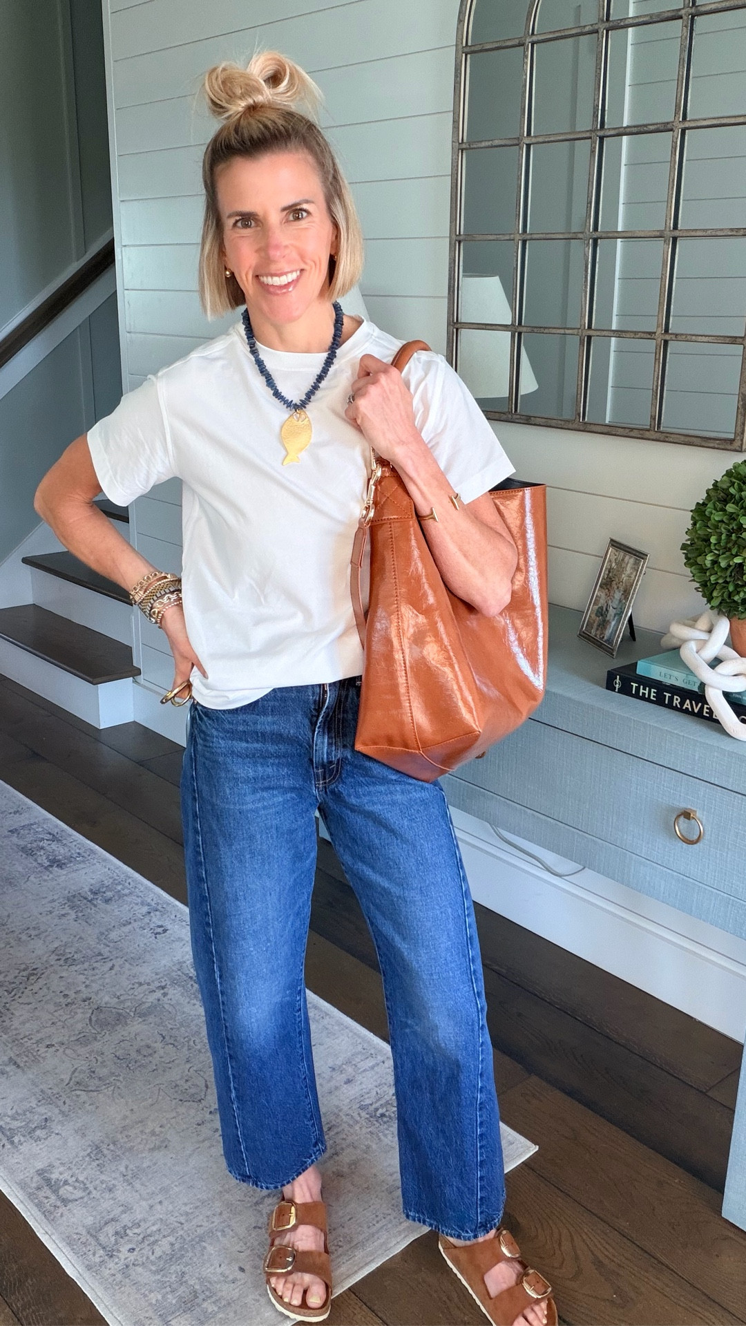 When your weekends call for simple 🤍 comment easy below for the laid back look⭐️

Super basic and it’s perfect. Wearing XXS in the T because it is an oversized fit and 24 in the pants. These are my favorite denim (I have 2 colors lol) 

#LTKgrwm #LTKmomlife #LTKootd