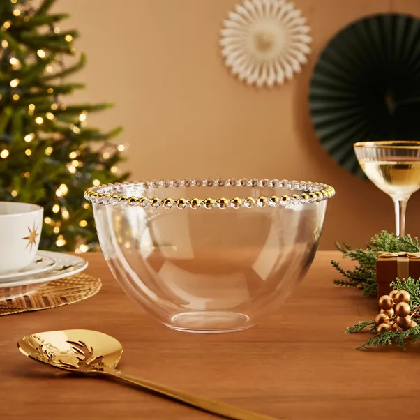 Gold Beaded Large Bowl | Dunelm (migrated)