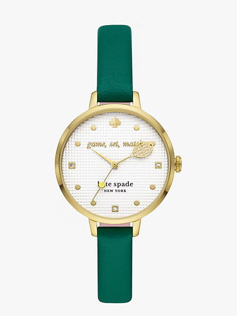 metro green leather tennis watch | Kate Spade (US)