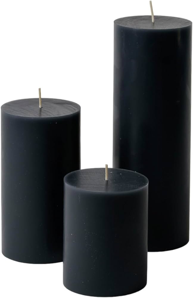Mister Candle - Assorted Unscented Solid Color Pillar Candles (Set of 3) for Home Décor, Wedding... | Amazon (US)