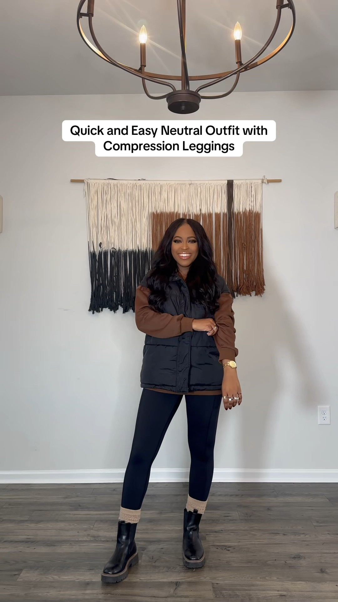 I am 5’4” wearing a small in the compression leggings. The tummy control is *chef’s kiss* supportive without squeezing the life out of me. The material is soft, stretchy, and no front seam. I am wearing a small in everything else and the pullover is fleece lined. 

#LTKootd #LTKgrwm