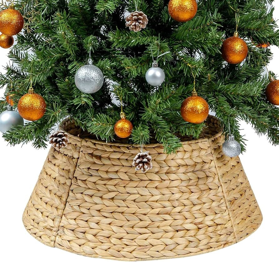 CubesLand Christmas Tree Collar for 7.5ft Trees,Christmas Tree Skirt 22.8In,Holiday Rattan Tree S... | Amazon (US)