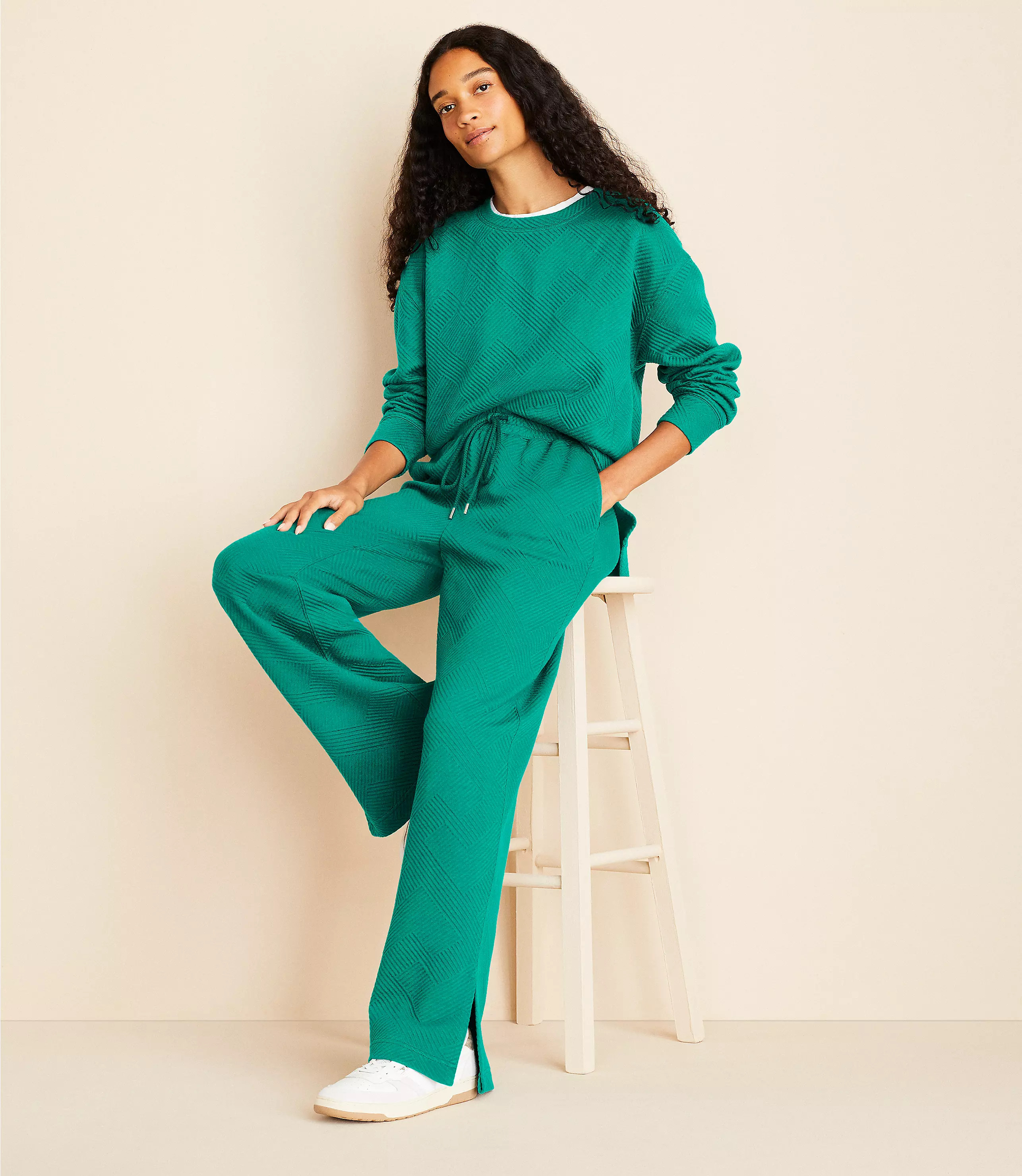 Lou & Grey Geo Textured Sweatpants | LOFT