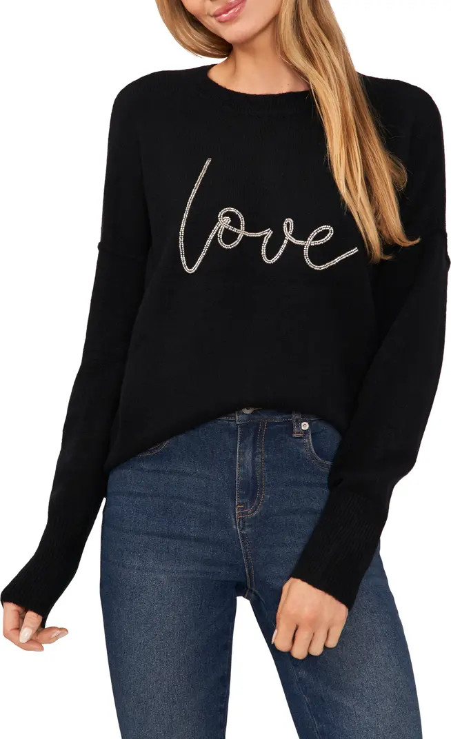 Love Beaded Crewneck Sweater | Nordstrom