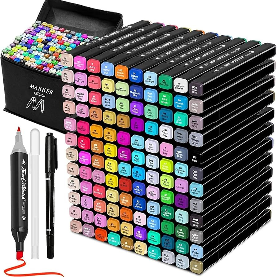 Tommax 120 Colors Dual Tip Alcohol Markers, Sketch Markers Set for Kids Adults Artists Painting, ... | Amazon (US)