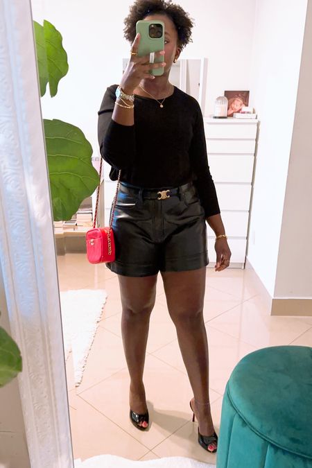 Night out ootd with my favorite leather shorts 

#LTKstyletip #LTKFind