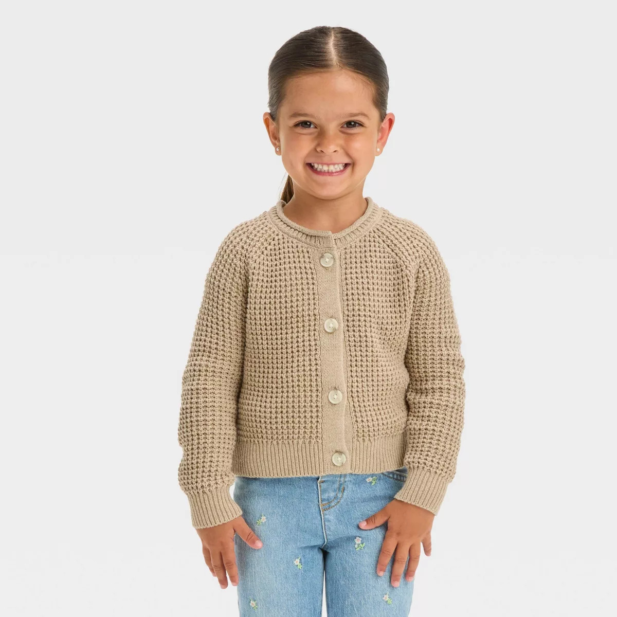 Toddler Girls' Crop Waffle Stitch Cardigan - Cat & Jack™ | Target