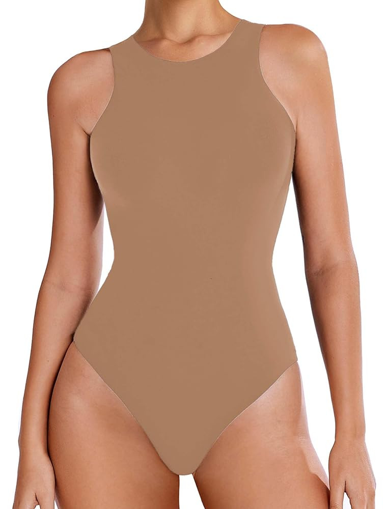 Avidlove Bodysuits for Women Crew Neck Sleeveless Body Suits Snap Closure Double Lined Tank Tops ... | Amazon (US)