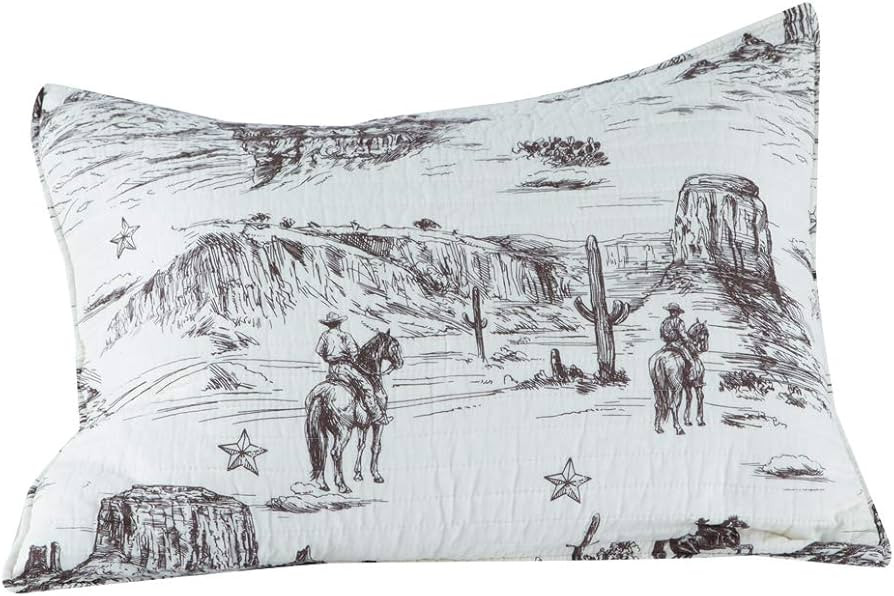 Tumbleweed Trail (Sham)-Standard Sham -Vintage Western Cowboy-Cream and Brown –Sham Size (20x26... | Amazon (US)