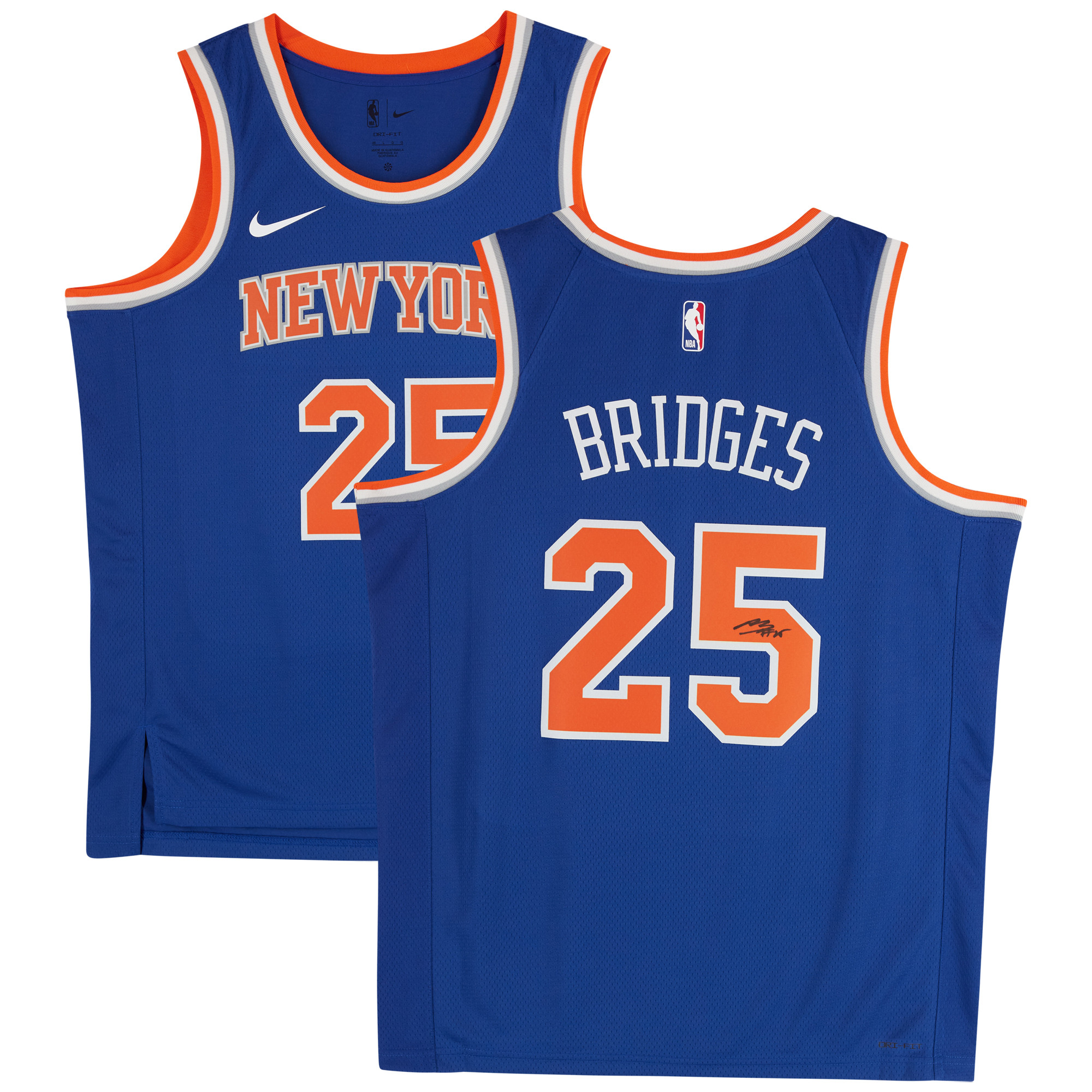 Mikal Bridges New York Knicks Autographed Nike Blue Icon Edition Swingman Jersey | Fanatics