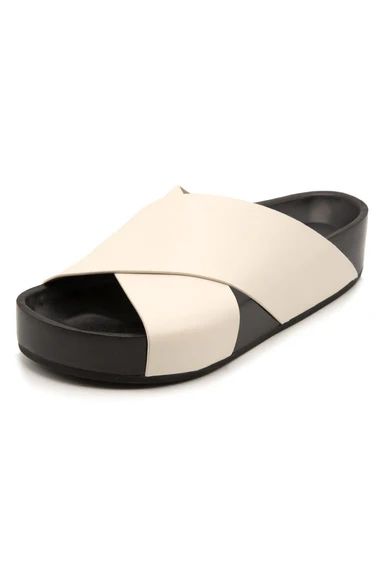 Slide Sandal in White | Hampden Clothing