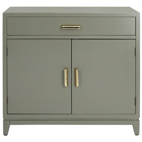 SAFAVIEH Nigel Mid-Century 2 Door 1 Drawer Chest, Dark Grey/Brass (31.9 in. W x 15.9 in. D x 29 i... | Walmart (US)