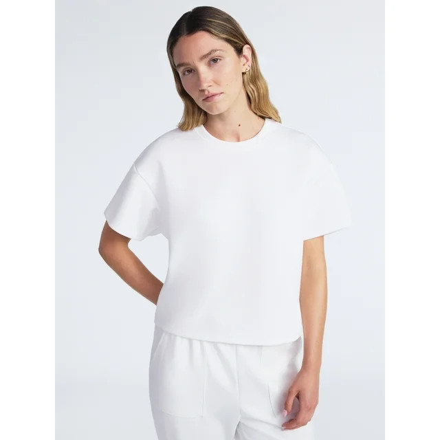 Scoop Women's and Women's Plus Scubaknit Tee with Short Sleeves, Sizes XS-4X | Walmart (US)