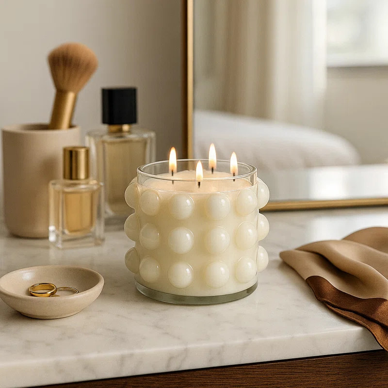 Decorative Bubble Glass Scented Candle for Living Room Decor - Stylish Candle for Coffee Table, B... | Wayfair North America