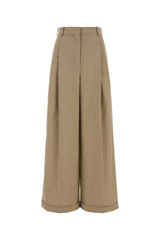 Loewe Cotton Wide-Leg Trousers — Beige | Italist Inc.