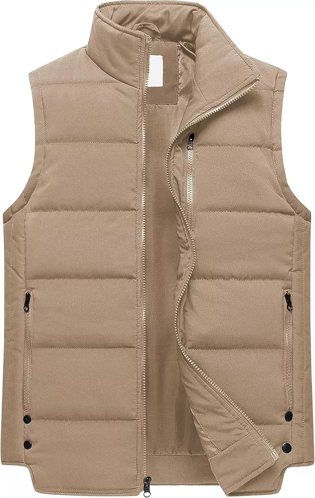 TUVEKE Men's Water-Resistant Puffer Vest