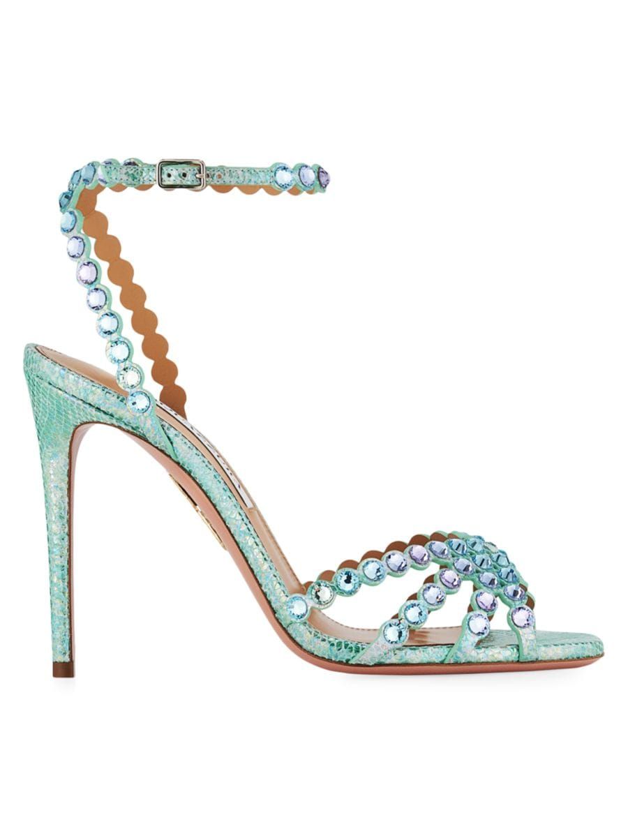 Tequila 105MM Rhinestone-Accent Leather Sandals | Saks Fifth Avenue