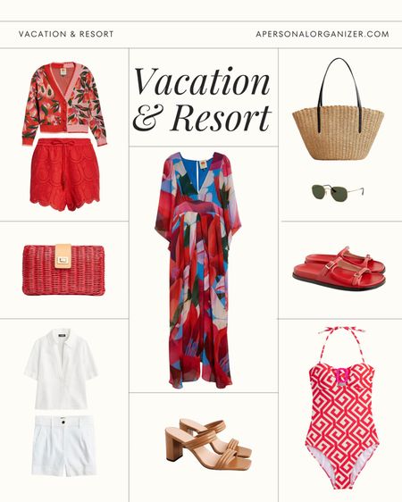 Getting ready for a relaxing vacation day should never be stressful. Stick to a color palette to mix and match outfits and have fun with colorful accessories.