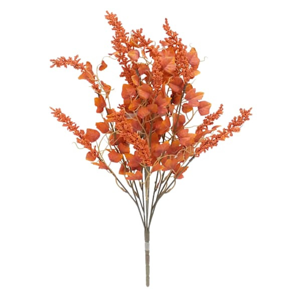 Orange Heather Bush, 20.5", Polyester, sold by At Home | At Home