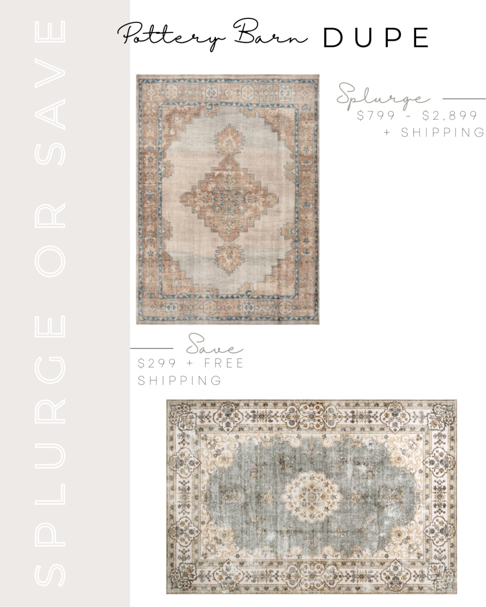 Pottery Barn Dupe | Pottery Barn Finn Hand-Knotted Wool Rug Dupe | Pottery Barn Rug Dupe | Vintage Inspired Rug | Oriental Inspired Rug | Pottery Barn Lookalikes | Persian Style Rug | Wool Rug | Patterned Rug | Patterned Area Rug | Patterned Living Room Rug | Neutral Rug | Area Rug For Living Room | Splurge or Save | Rugs USA 

#LTKsalealert #LTKhome